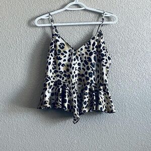 Ronny Kobo Collection Animal Print Peplum Blouse